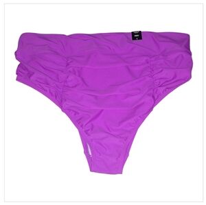 Torrid Cheeky Purple High-Cut Bikini Bottom with Ruched Sides Size 3X 22/24 Nwt